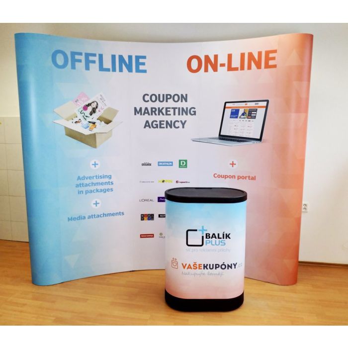 oblá pop up stena 3x3 pre balikplus