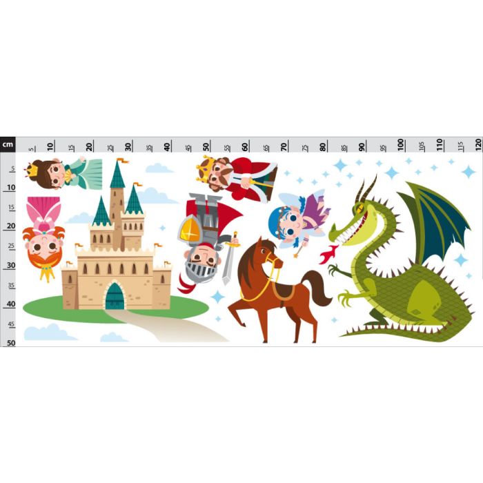 Nálepky na stenu rytier a princezná