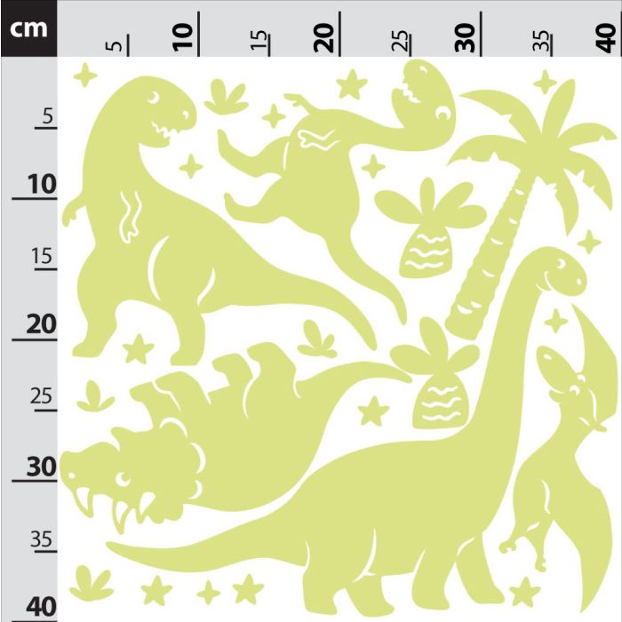 Nálepky na stenu dinosaury svietiace v tme