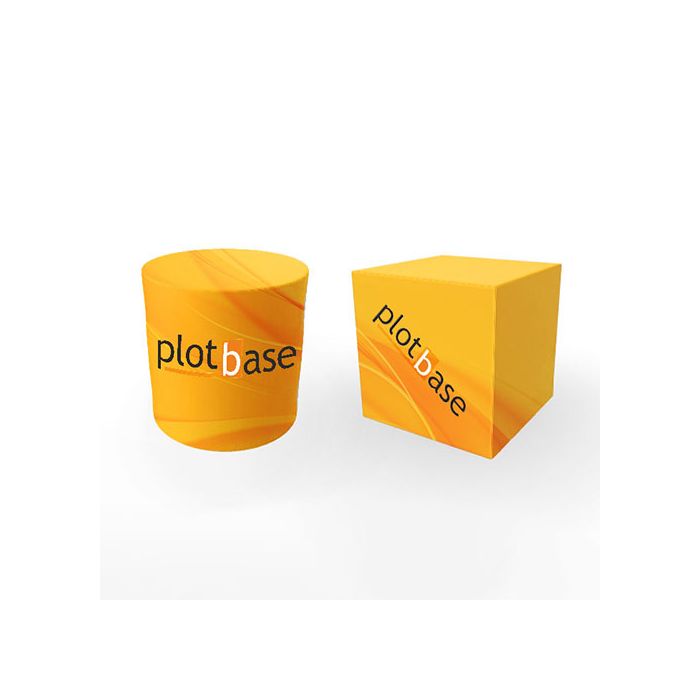 kocka na sedenie s logom Plotbase