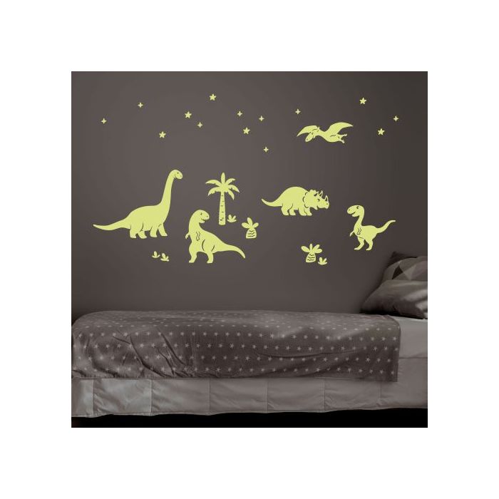 Nálepky na stenu dinosaury svietiace v tme
