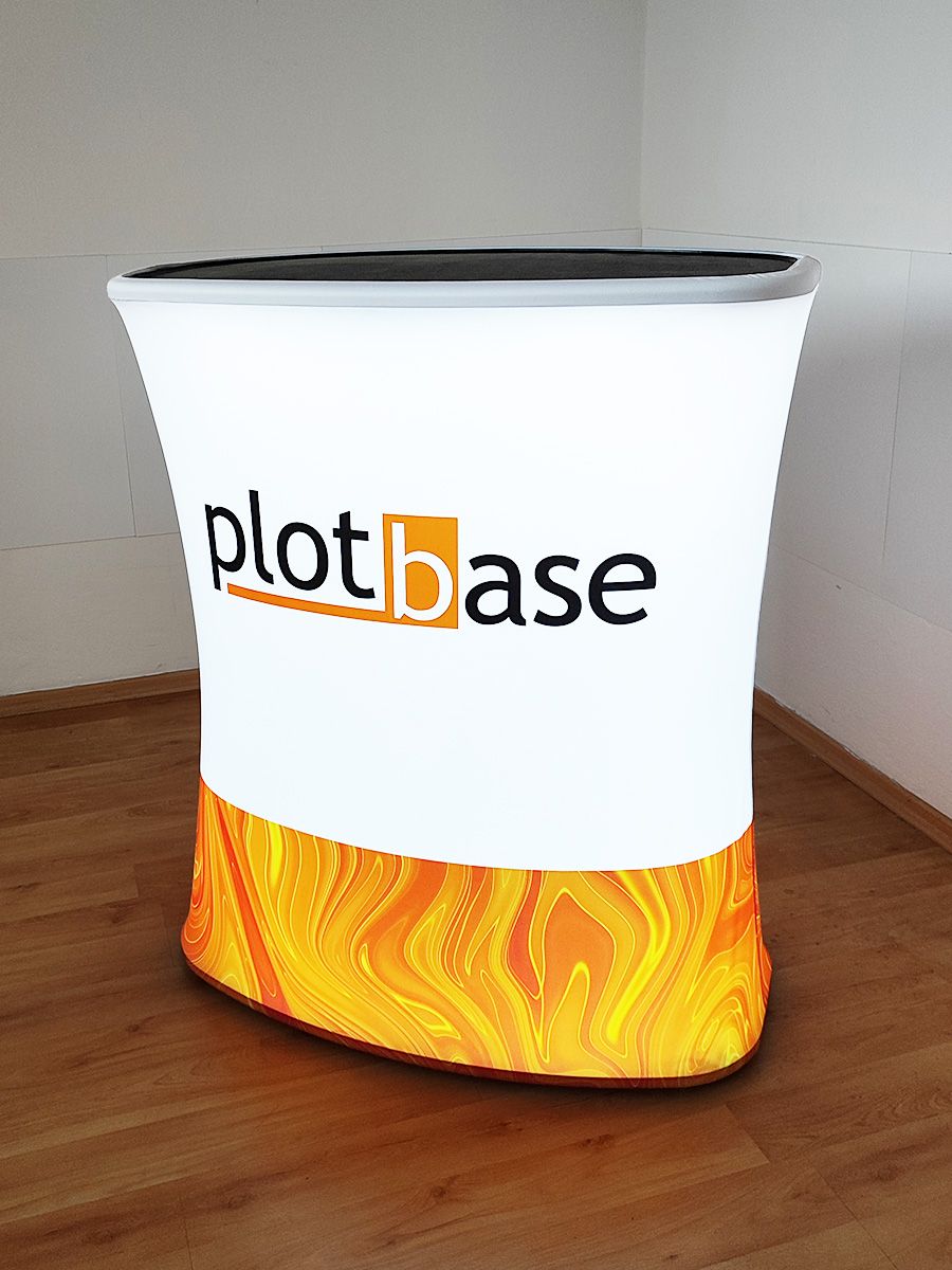 LED stolík s logom Plotbase