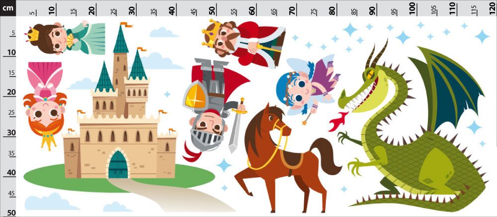 Nálepky na stenu rytier a princezná