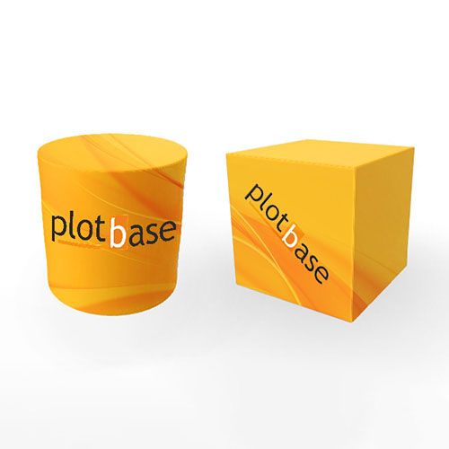 kocka na sedenie s logom Plotbase