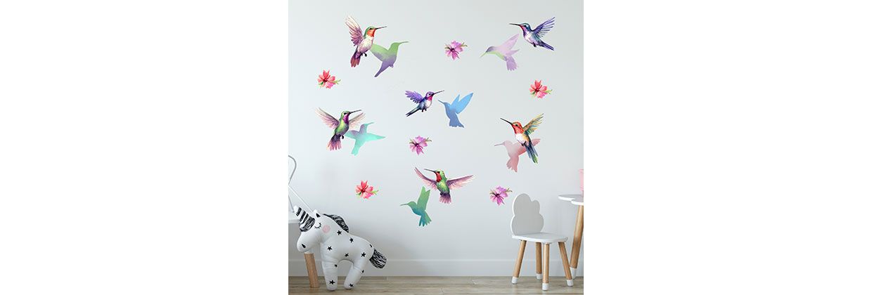 Kolibríky - nálepka na stenu