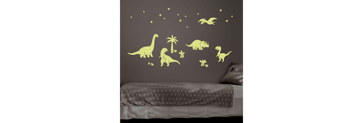 Nálepky na stenu dinosaury svietiace v tme