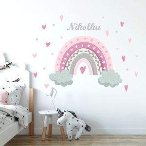 Dúha s menom ružová - nálepka na stenu