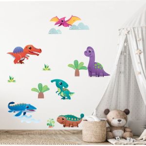 Farební dinosauri - nálepka na stenu