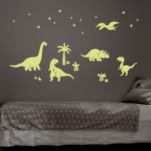 Dinosaury svietiace v tme - nálepka na stenu