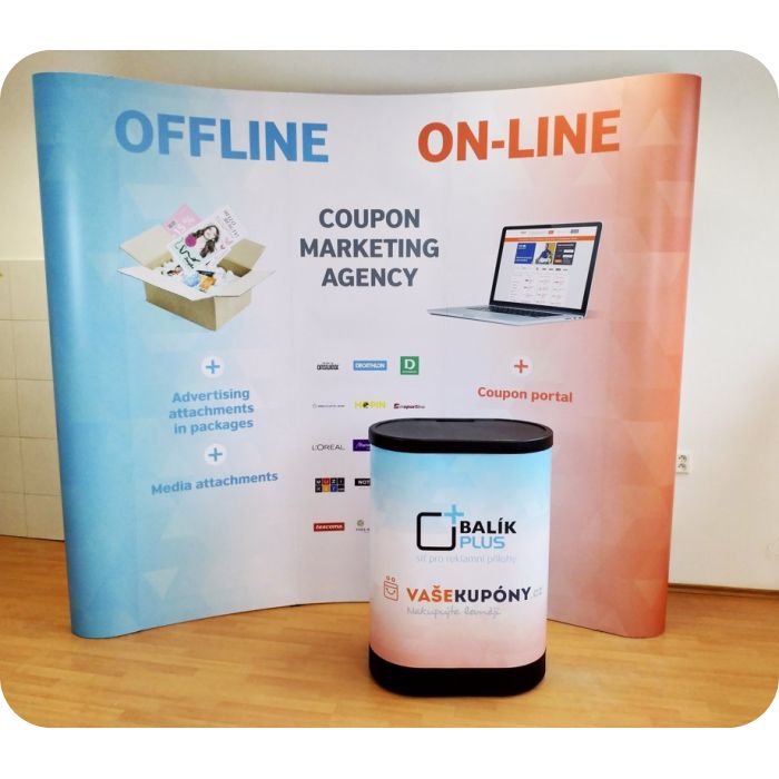 oblá pop up stena 3x3 pre balikplus