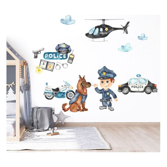 Nálepky na stenu polícia