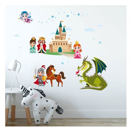 Nálepky na stenu rytier a princezná