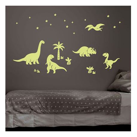 Nálepky na stenu dinosaury svietiace v tme