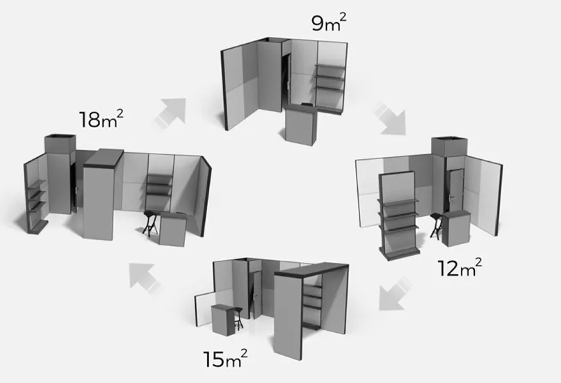Modularita systému výstavných stánkov