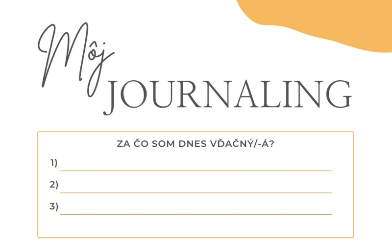 Denný journaling vďačnosti.