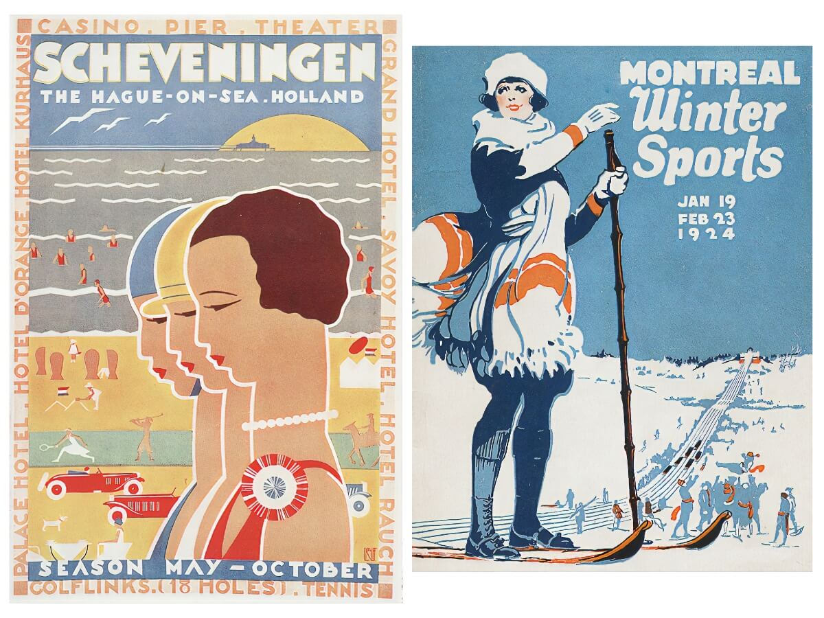 Plagáty v štýle art deco z rokov 1920 až 1930.