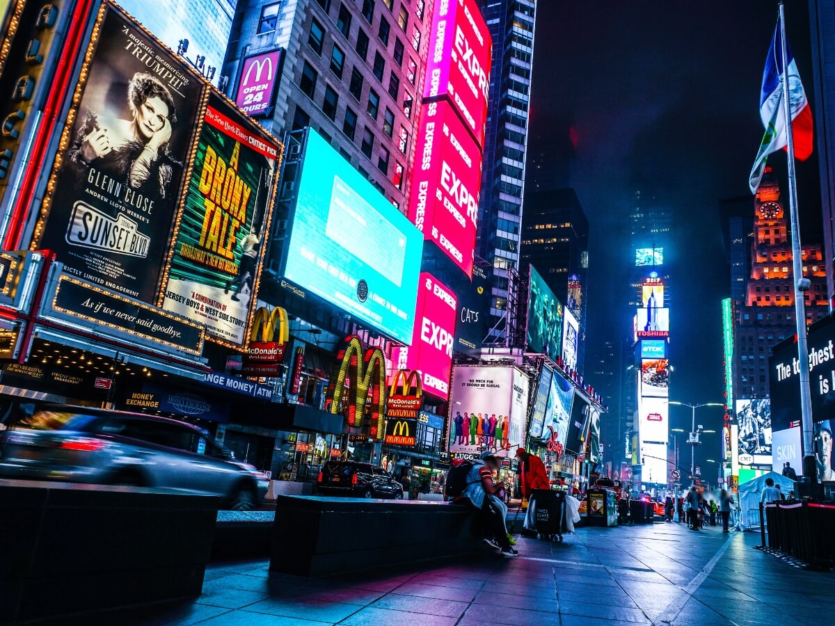 Digitálne billboardy na Times Square v New Yorku.