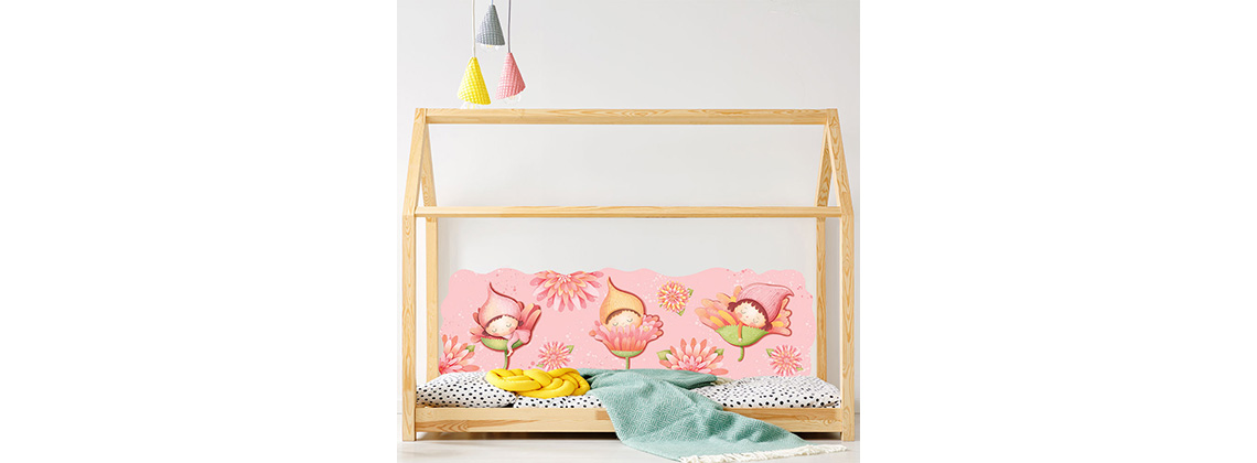 zástena za posteľ škriatkovia