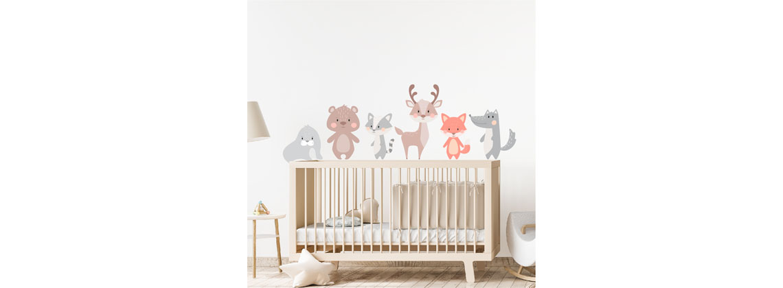 lesné zvieratká nad postielku